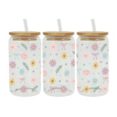 UV DTF Cup Wraps – 8 Sheets for 16oz Glass Cups, Decals & Craft Supplies (Flower C)